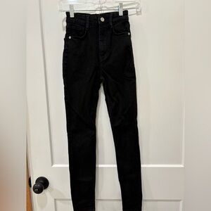 Zara Black Denim with Silver Button Detail
